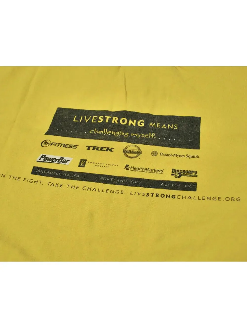 Vintage Nike Livestrong Lance Armstrong Yellow Shirt Size X-Large